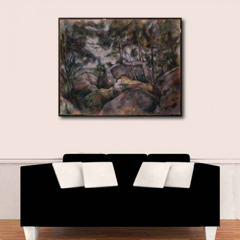 Πίνακας σε καμβά Paul Cezanne - Rocks in the Forest(1890)